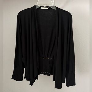 Testimony Los Angeles Black Soft Jersey Cardigan Jacket with Stud Detail